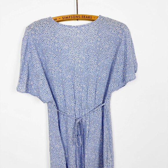 Mango Womens Blue Floral V Neck Mini Dress Size M - Picture 5 of 5
